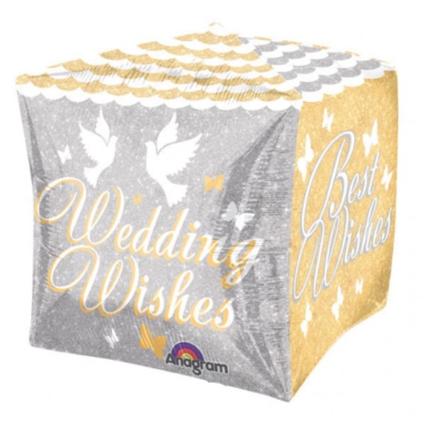 Balon folie cub nunta Best wedding wishes 38 x 38cm