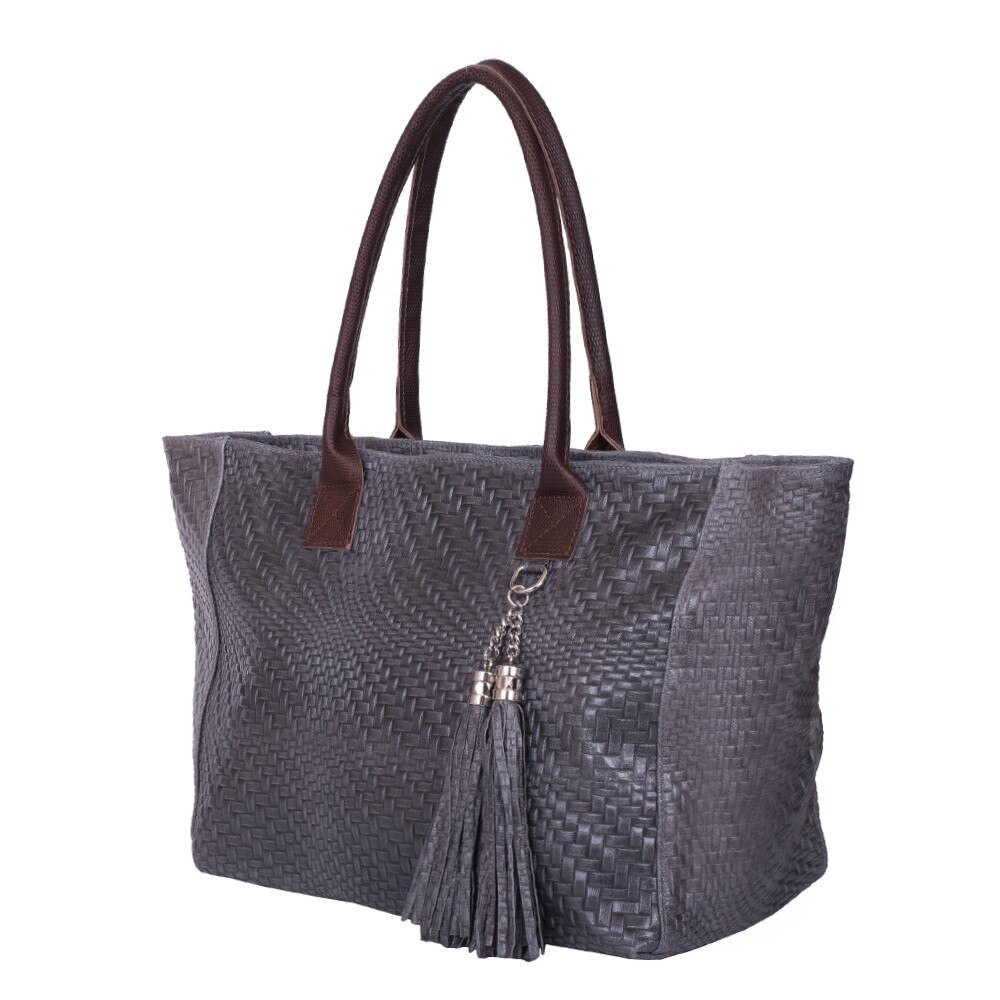 Geanta dama din piele naturala Lily gri