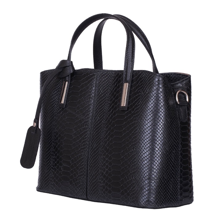 Черна чанта Ella от естествена кожа