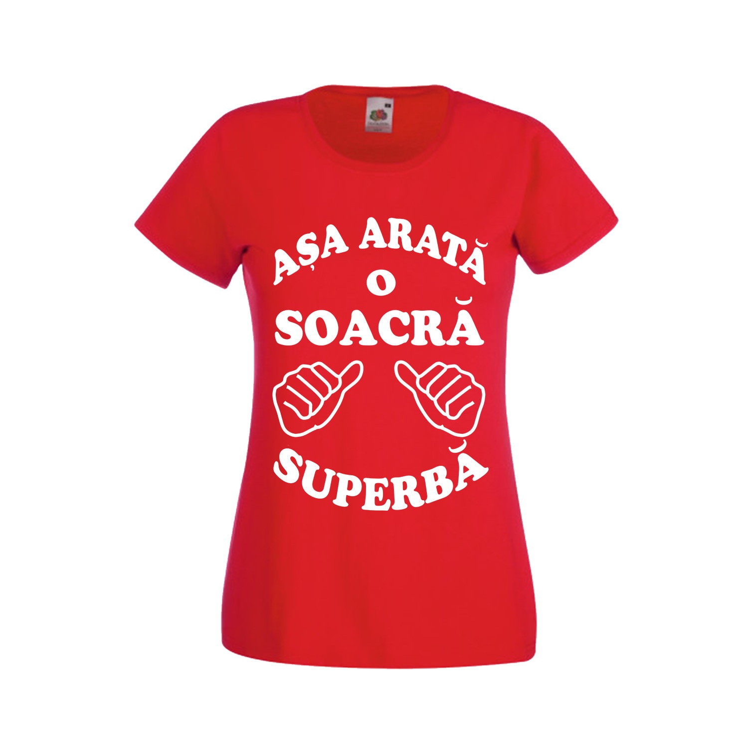 Tricou personalizat Fruit of the loom Asa arata o soacra superba 2XL rosu