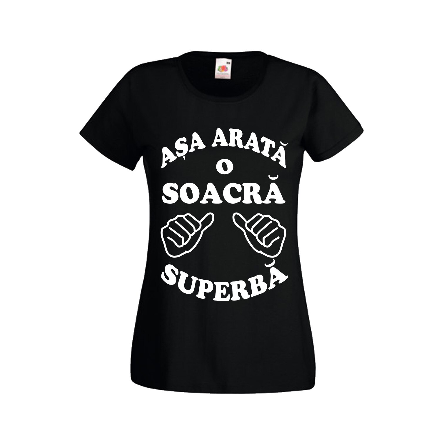 Tricou personalizat Fruit of the loom Asa arata o soacra superba M negru