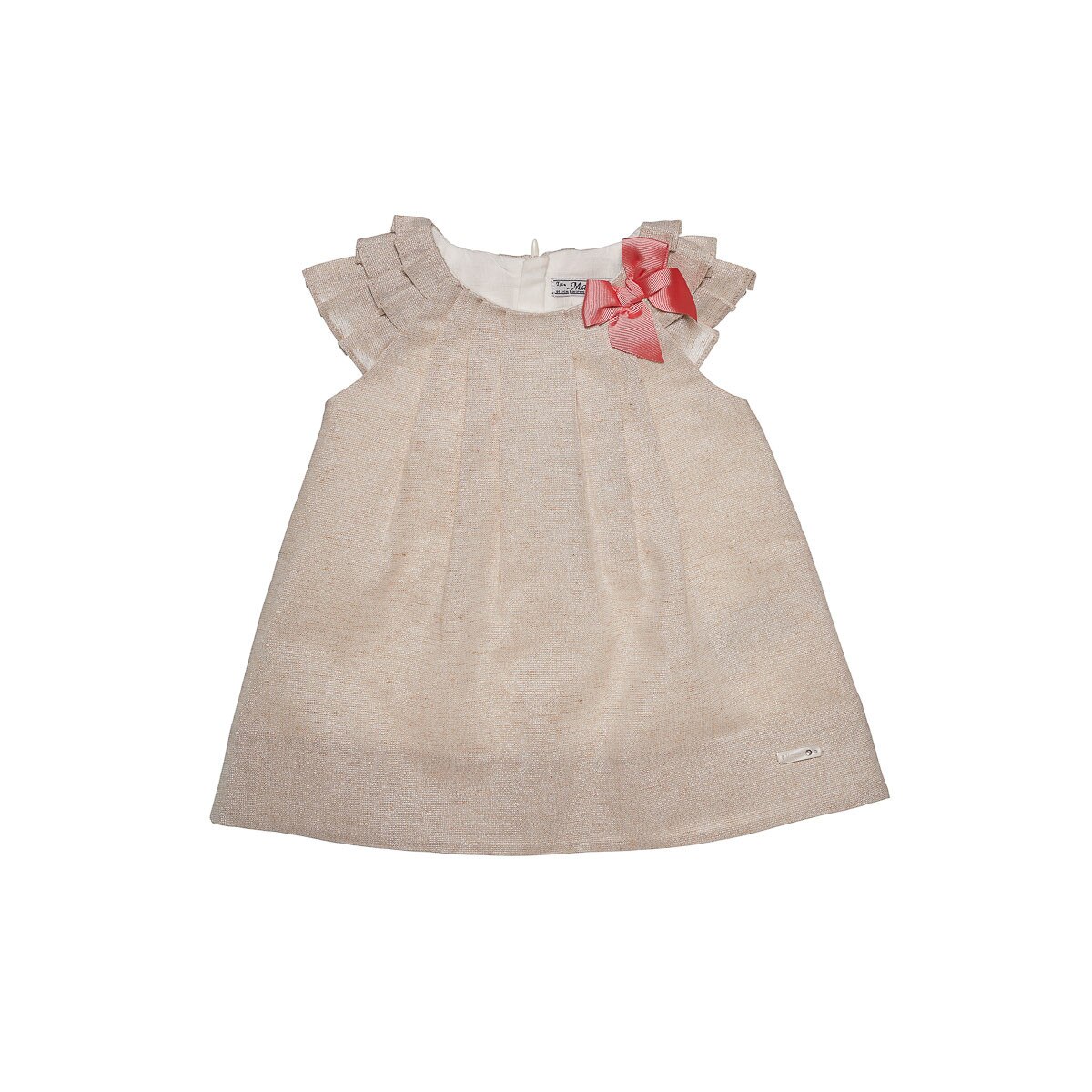 Rochie fetita, Mayoral, 6 luni (68 cm), eleganta, crem cu aspect stralucitor