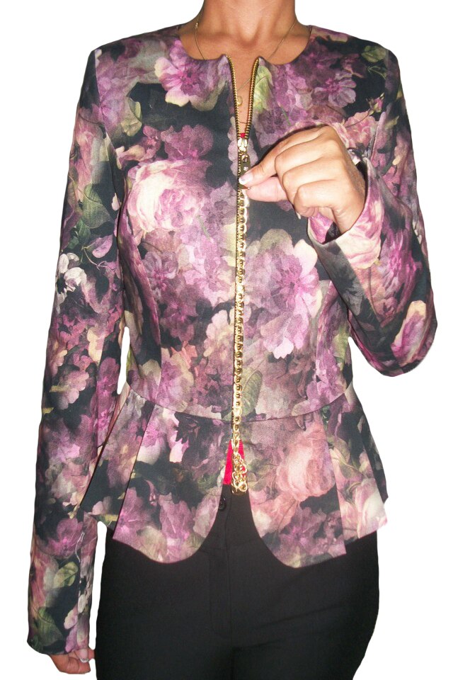 Sacou elegant,cu tonuri de mov-roz,D&J Exclusive,, Negru