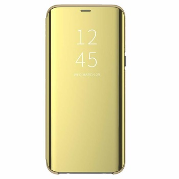 Husa Samsung Galaxy S10 G973F Clear View Gold Husa Samsung Galaxy S10 G973F Clear View Gold