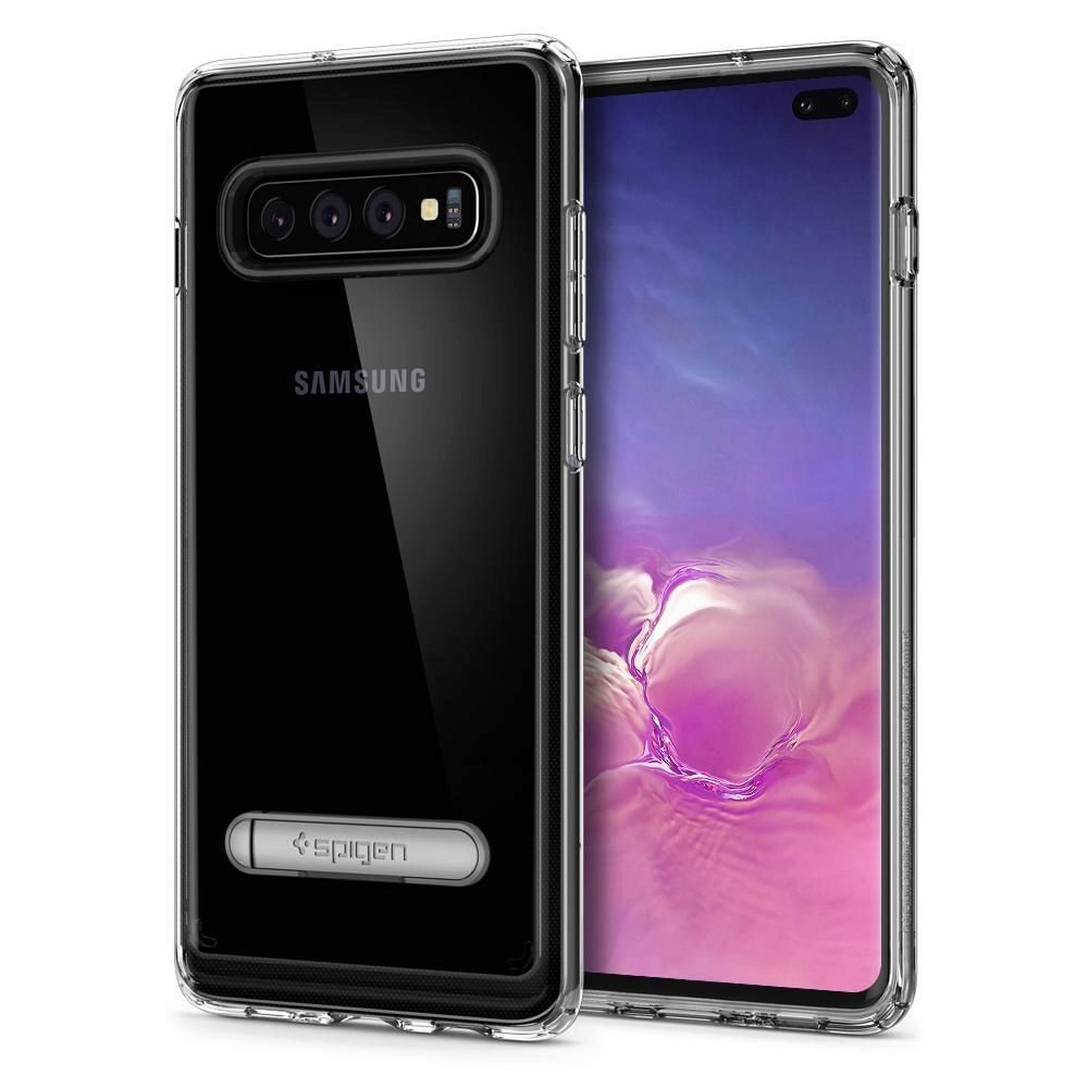 Husa Antisoc Spigen Ultra Hybrid Stand pentru Samsung Galaxy S10+ Plus (SM-G975), Transparenta