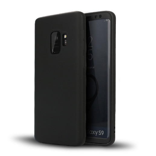 Husa FullBody Silicon MyStyle Black pentru Samsung Galaxy S9 acoperire completa 360 grade cu folie de protectie gratis