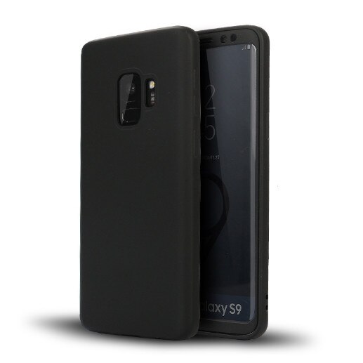 Husa FullBody Silicon MyStyle Black pentru Samsung Galaxy S9 Plus acoperire completa 360 grade cu folie de protectie gratis