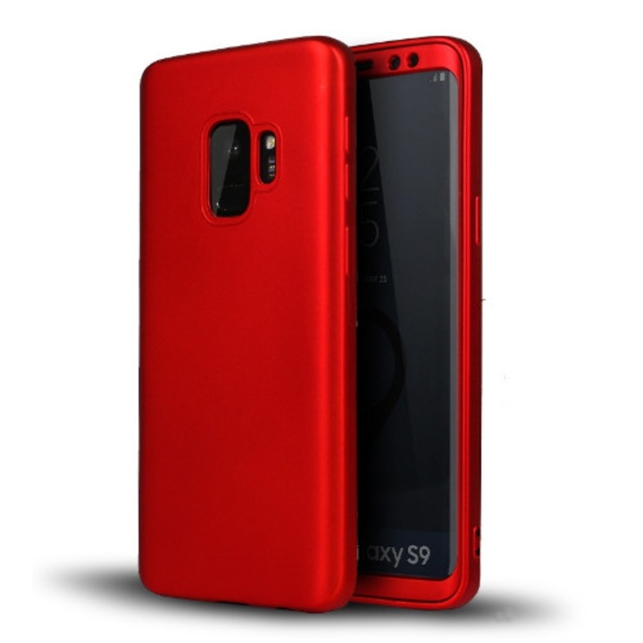 Силиконов калъф MyStyle Red FullBody за Samsung Galaxy S9 пълно 360 градусово покритие с безплатно защитно фолио