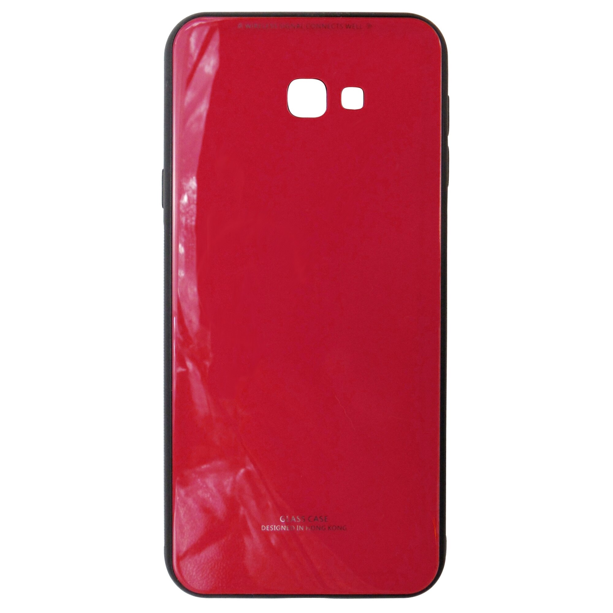 Husa plastic + silicon Forcell Glass rosu + negru pentru Samsung Galaxy J4 Plus 2018 (SM-J415F)