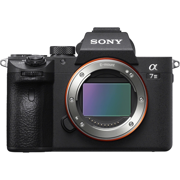 Sony Alpha A7 III MILC Fényképezőgép, 24.2 MP, Full-Frame, Body, E-Mount, 4K HDR, 4D Focus, Wi-Fi, NFC, ISO 100-51200, Fekete