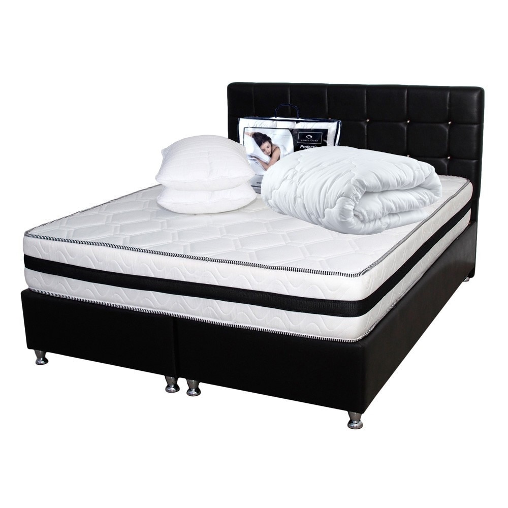 Set Saltea Super Lux Ortopedic Axon 160x200x26 cu 2 perne 50x70 , Husa hipoalergenica si Pilota microfibra iarna 180x200