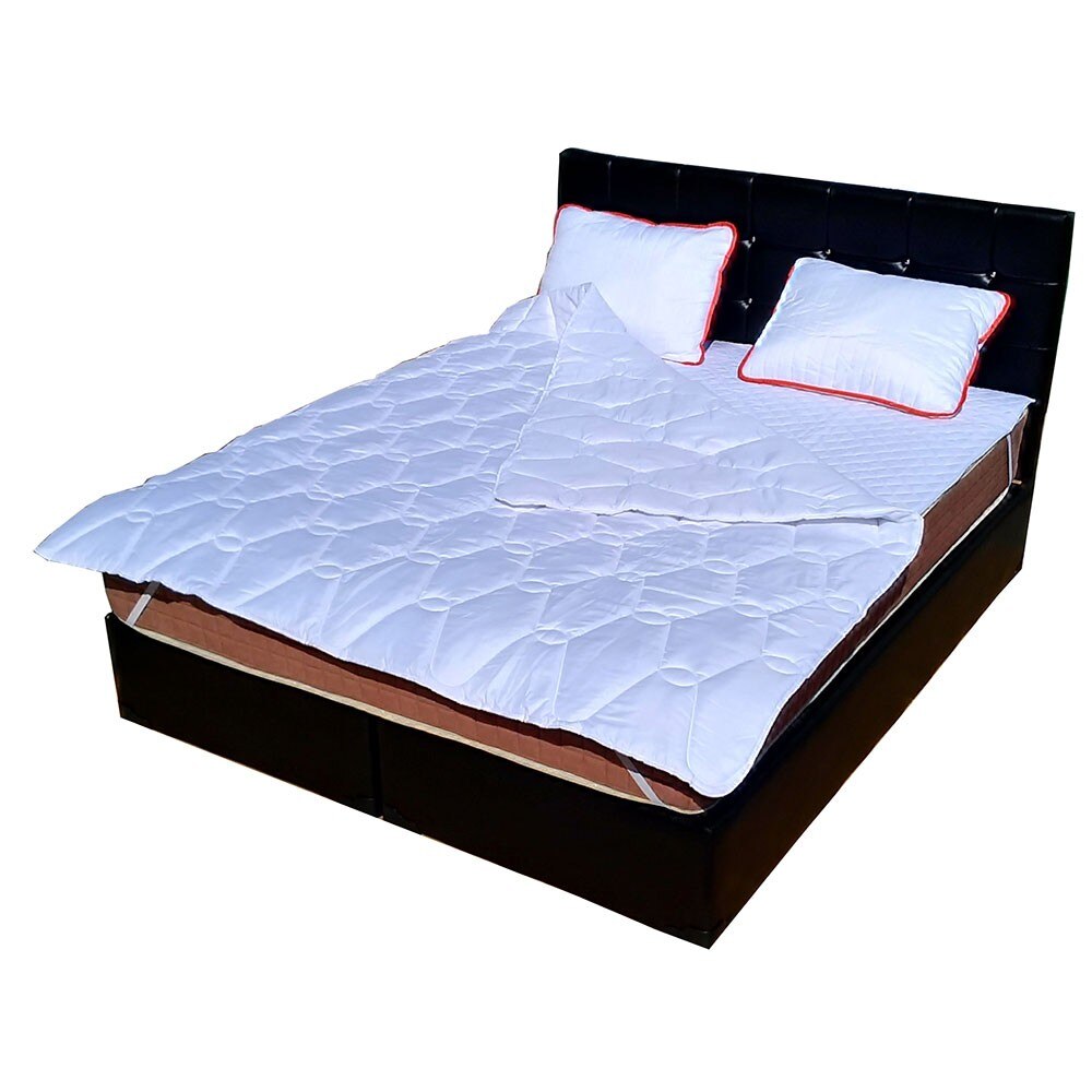Set Saltea SuperOrtopedica Lux 140x200x23 cu 2 perne 50x70 , Husa hipoalergenica si Pilota microfibra iarna 180x200 Axon