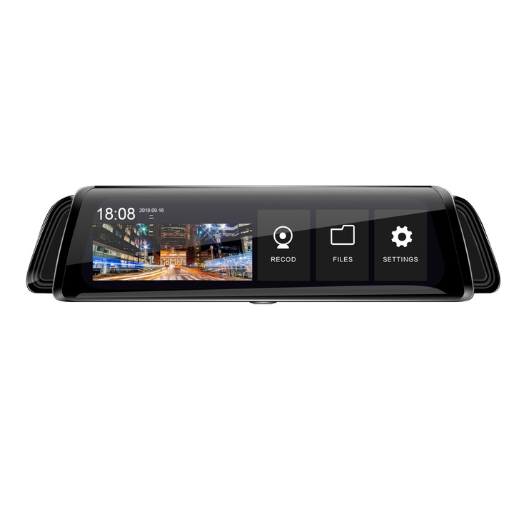 Видеорегистратор L660, тип огледало, две камери, Full HD, 10-инчов TouchScreen екран, 12MP, ъгъл на заснемане 170 градуса