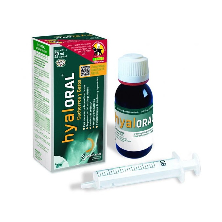 Supliment nutritiv pentru articulatii la pisici si caini tineri HYALORAL GEL, 50 ml