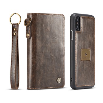 Husa iPhone XS Max, CaseME, piele portofel, multifunctionala, buzunare carduri, bani, casti, chei, culoare Maro coffee Husa iPhone XS Max, CaseME, piele portofel, multifunctionala, buzunare carduri, bani, casti, chei, culoare Maro coffee