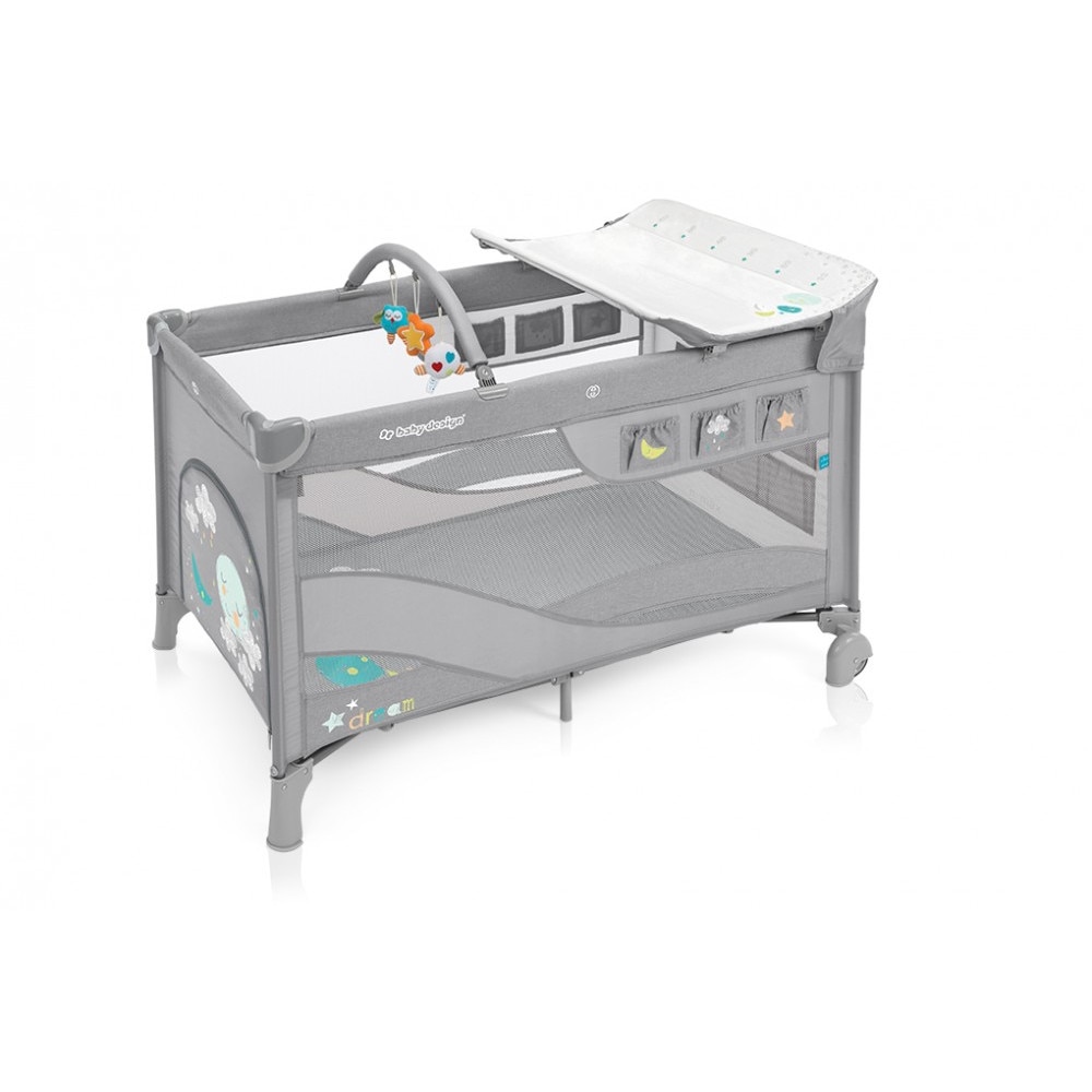 Baby Design Dream 07 Light Grey 2019 - Patut pliabil