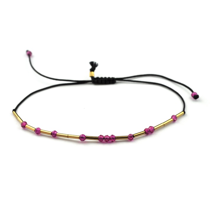 Bratara, Corina Mardari & moonSun project, Rubies 3design, gold-filled 14k/20, rubine, reglabila