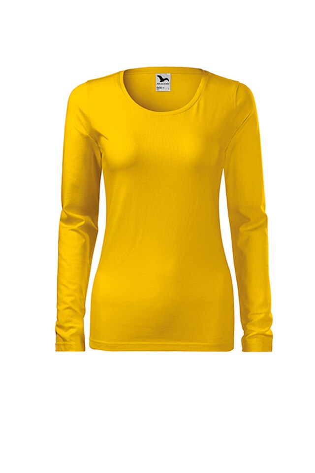 Bluza dama Slim, Malfini, bumbac, maneca lunga, Galben