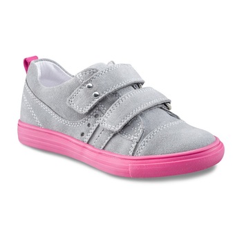 Pantof casual Richter din piele intoarsa, fete, gri cu roz Pantof casual Richter din piele intoarsa, fete, gri cu roz