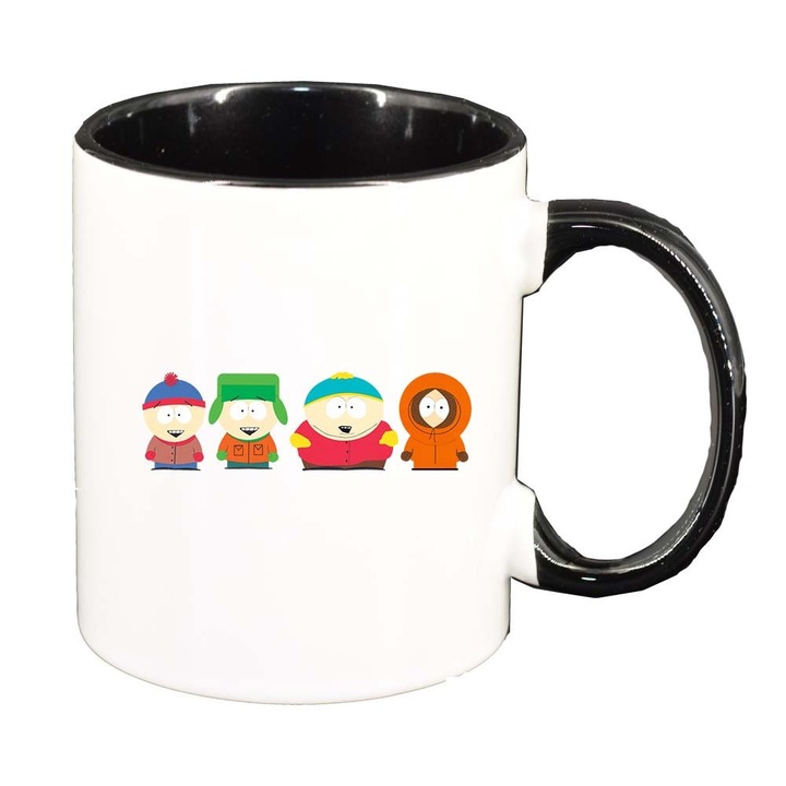 Cana "Cartoon, South Park", interior negru, 330ml, D744