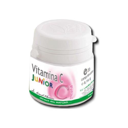 Vitamina C Junior cu Aroma de Zmeura 20cpr Medica