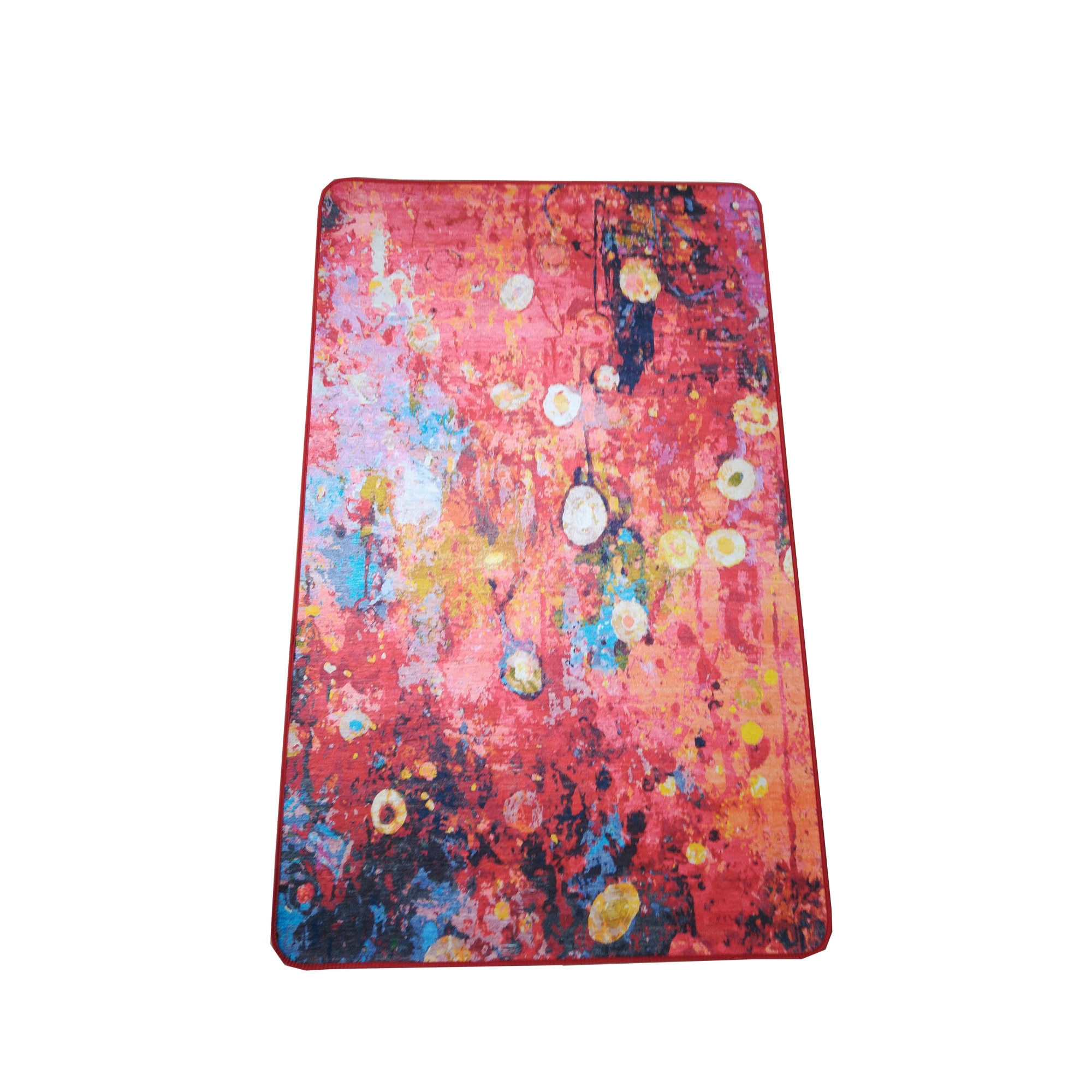 Covor bucatarie Prestige R1303, 80x120cm , grosime 3mm, tip schenille printed, poliester, antiderapant, model rosu