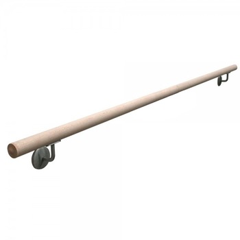 Kit mana curenta din fag Ø42mm cu suporti de mana curenta lungime 2000 mm Kit mana curenta din fag Ø42mm cu suporti de mana curenta lungime 2000 mm