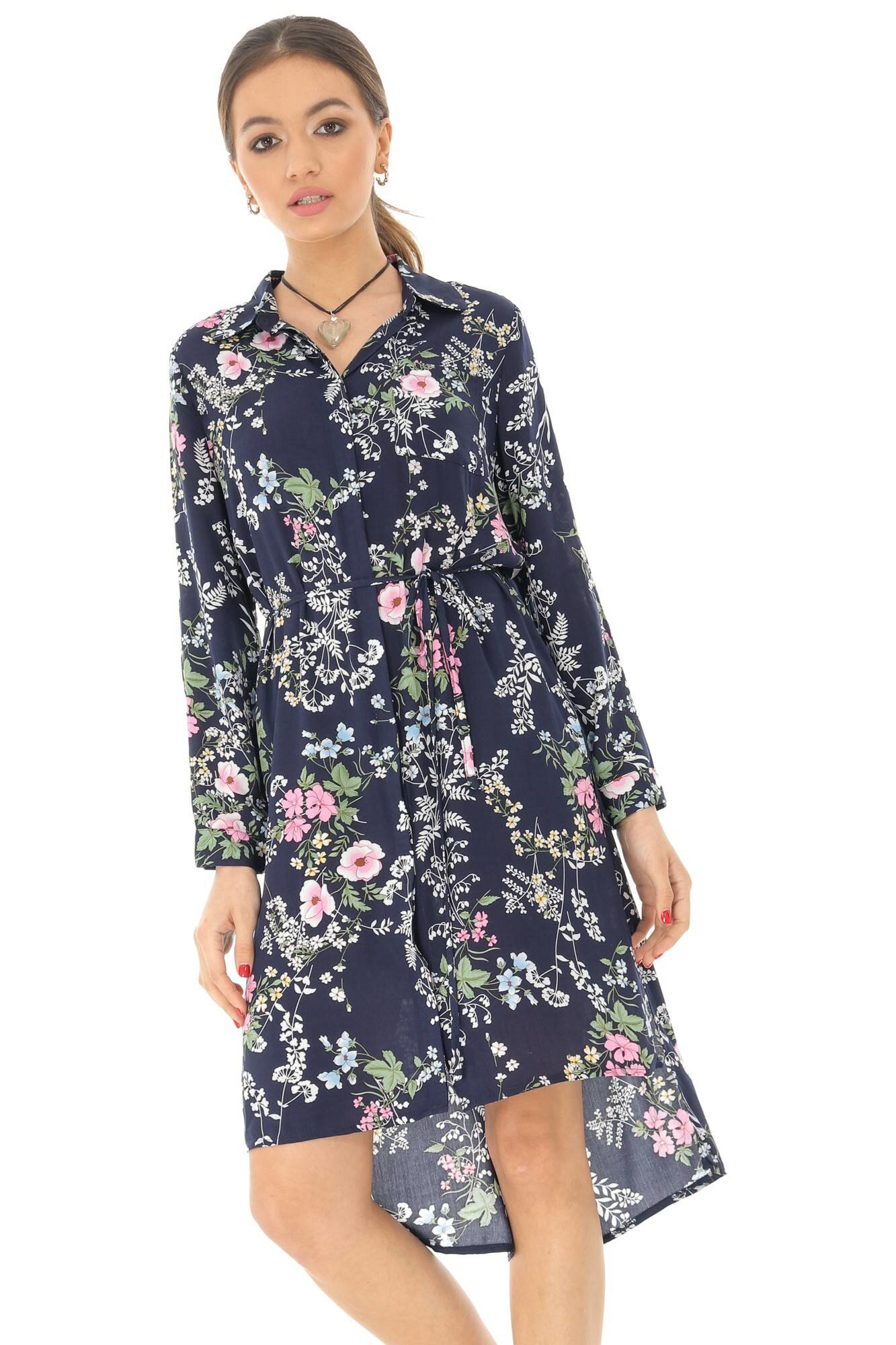 Rochie midi, bleumarin, hi-low, ROH, L