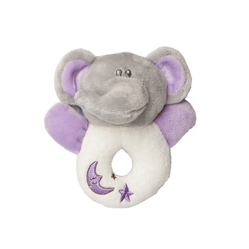 Inel dentitie din plus pentru bebelusi, Elefantel cu zornaitoare- Artesavi, lila, 12 cm Inel dentitie din plus pentru bebelusi, Elefantel cu zornaitoare- Artesavi, lila, 12 cm
