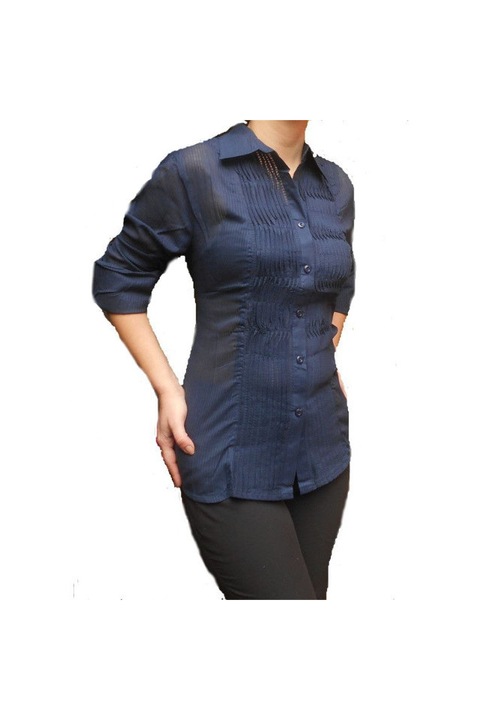 Camasa cu pliuri Inkastyl albastru marime 2XL