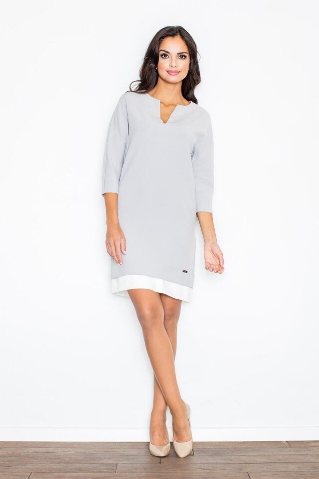 Rochie de zi model 44237 Figl, Gri, XL
