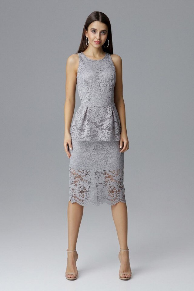 Rochie de dama model 126201 Figl, Gri, XL