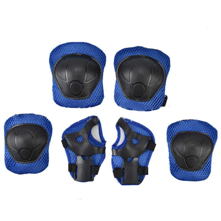 Set 6 x Protectie genunchi, Chippo, Albastru/Negru