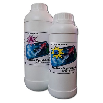 Rasina epoxidica transparenta pt turnare set 1kg + 0.6 kg intaritor Rasina epoxidica transparenta pt turnare set 1kg + 0.6 kg intaritor