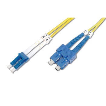 Patch Cord fibra optica, Digitus, duplex SM 9/125 OS2 LC / LC 2m, Galben Patch Cord fibra optica, Digitus, duplex SM 9/125 OS2 LC / LC 2m, Galben