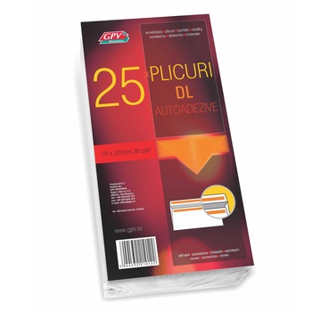 Plic DL autoadeziv GPV 25 bucati, alb Plic DL autoadeziv GPV 25 bucati, alb