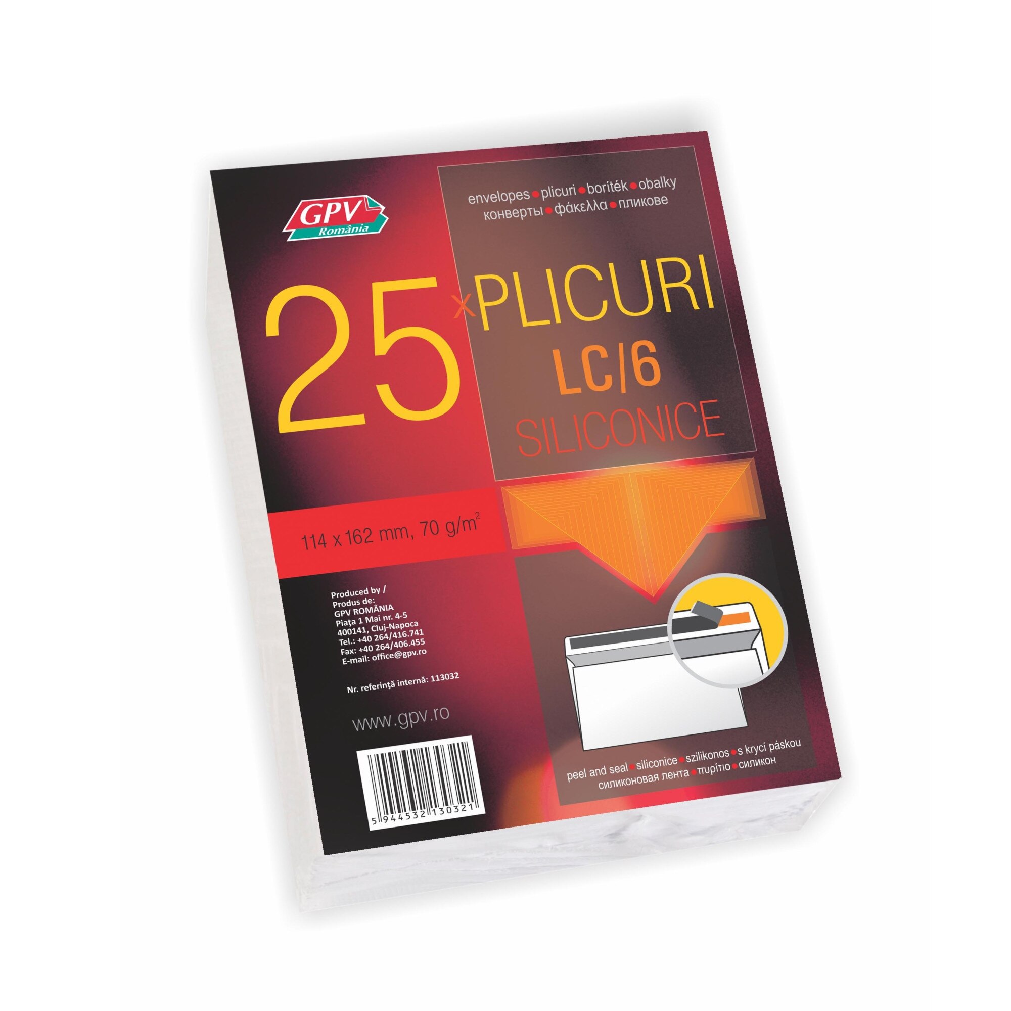 Plic C6 siliconic GPV 25 bucati, alb
