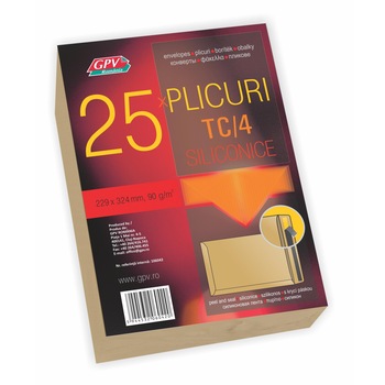 Plic TC4 siliconic GPV 25 bucati, kraft Plic TC4 siliconic GPV 25 bucati, kraft