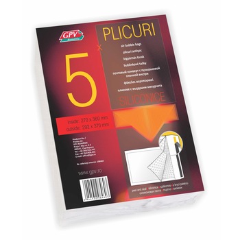 Plicuri cu bule, 270x360 mm, antisoc GPV, 5 buc Plicuri cu bule, 270x360 mm, antisoc GPV, 5 buc