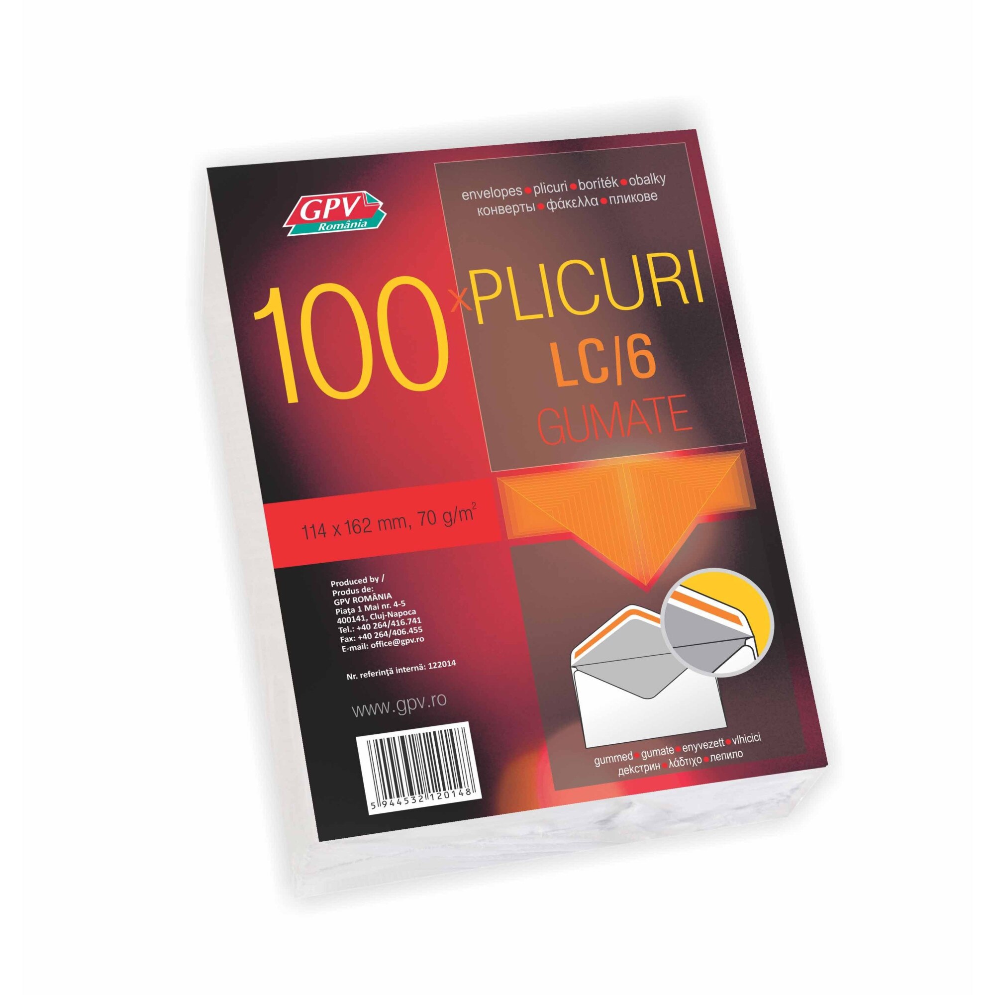 Plic C6 gumat GPV 100 bucati, alb