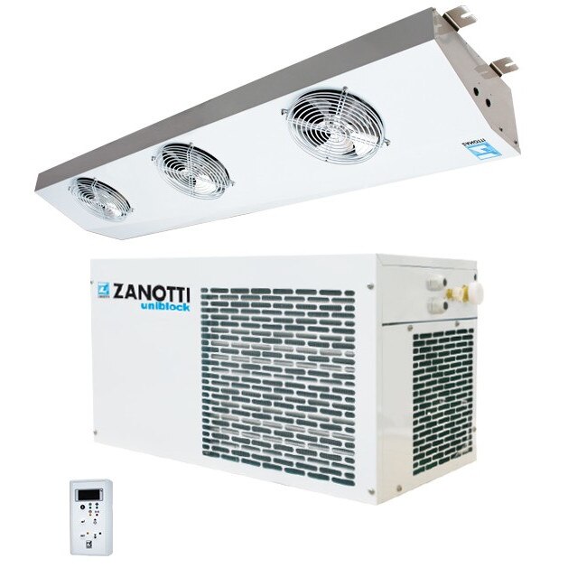 Agregat bibloc (cu vaporizator), Zanotti SPOc 330 pentru congelare, volum de aer racit 24 metri cubi, destinat camerelor, vitrinelor si depozitelor frigorifice