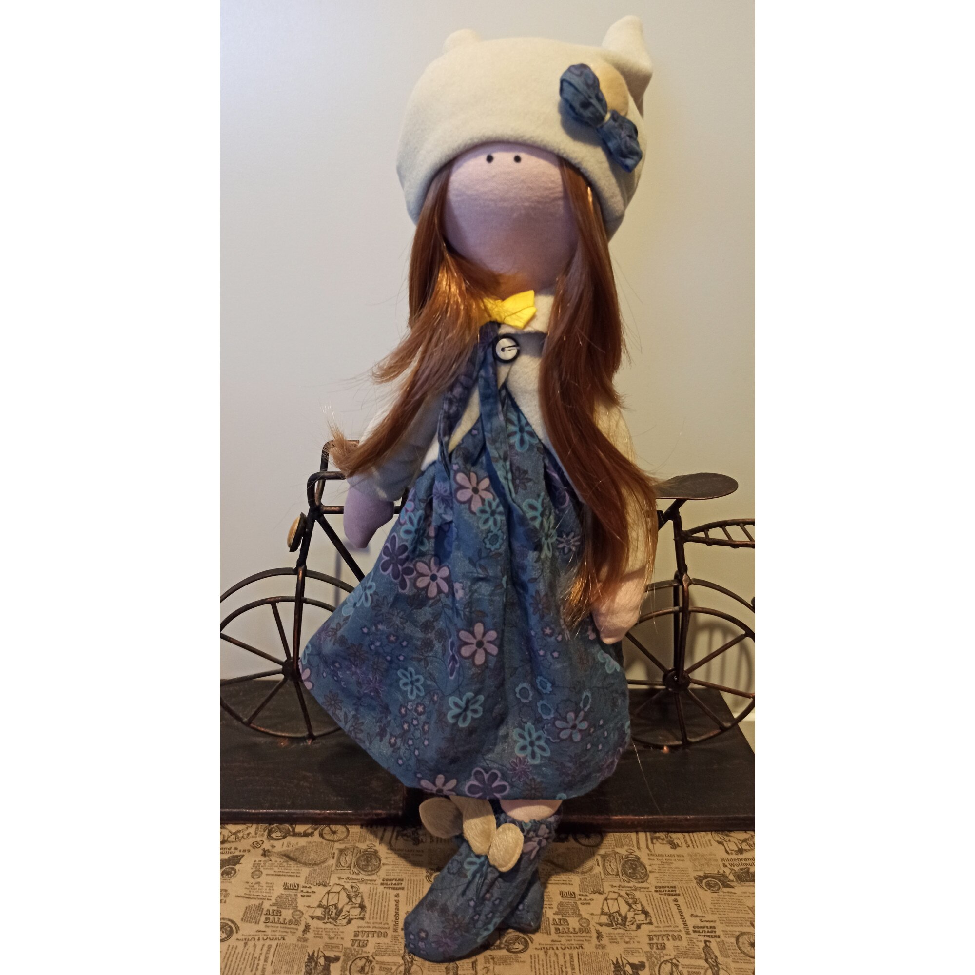 Papusa Biloo Doll Rebecca - Model Unicat - Creatie handmade - dimensiune 43 cm