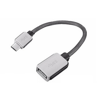 Cablu 3.1 Type C la USB (mama)- Adaptor HUB de tip C pentru transfer date, 20 cm, Ranforsat, pentru Samsung Xiaomi si dispozitivele cu mufa Tip C, Gri Cablu 3.1 Type C la USB (mama)- Adaptor HUB de tip C pentru transfer date, 20 cm, Ranforsat, pentru Samsung Xiaomi si dispozitivele cu mufa Tip C, Gri