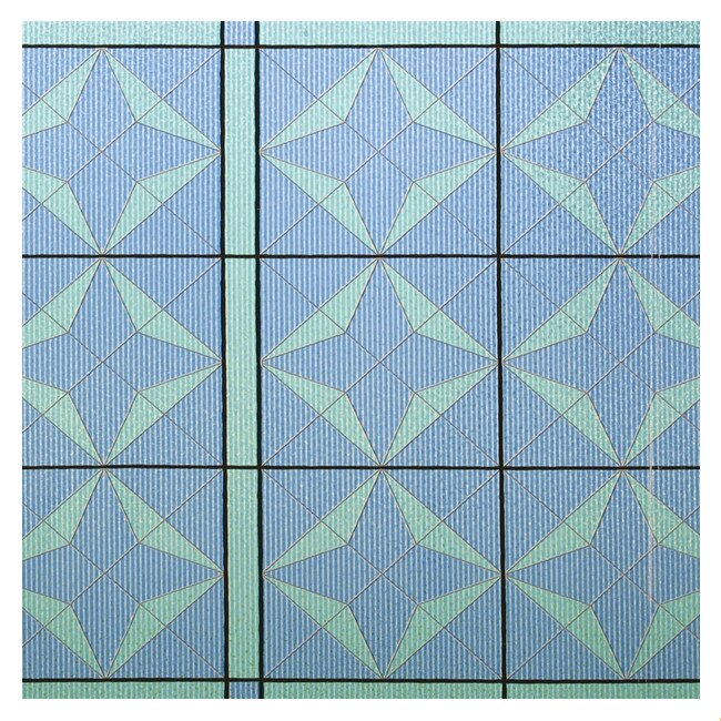 Folie electrostatica Linea model vitralii verde 1.5 m x 46 cm