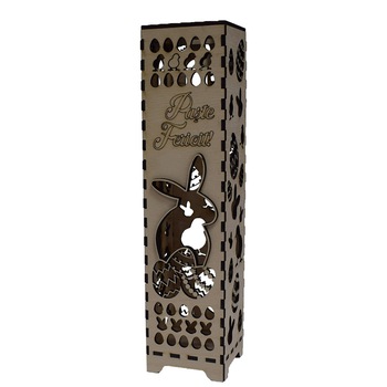 Cutie Vin din Lemn cu Maner-Paste Fericit Cutie Vin din Lemn cu Maner-Paste Fericit