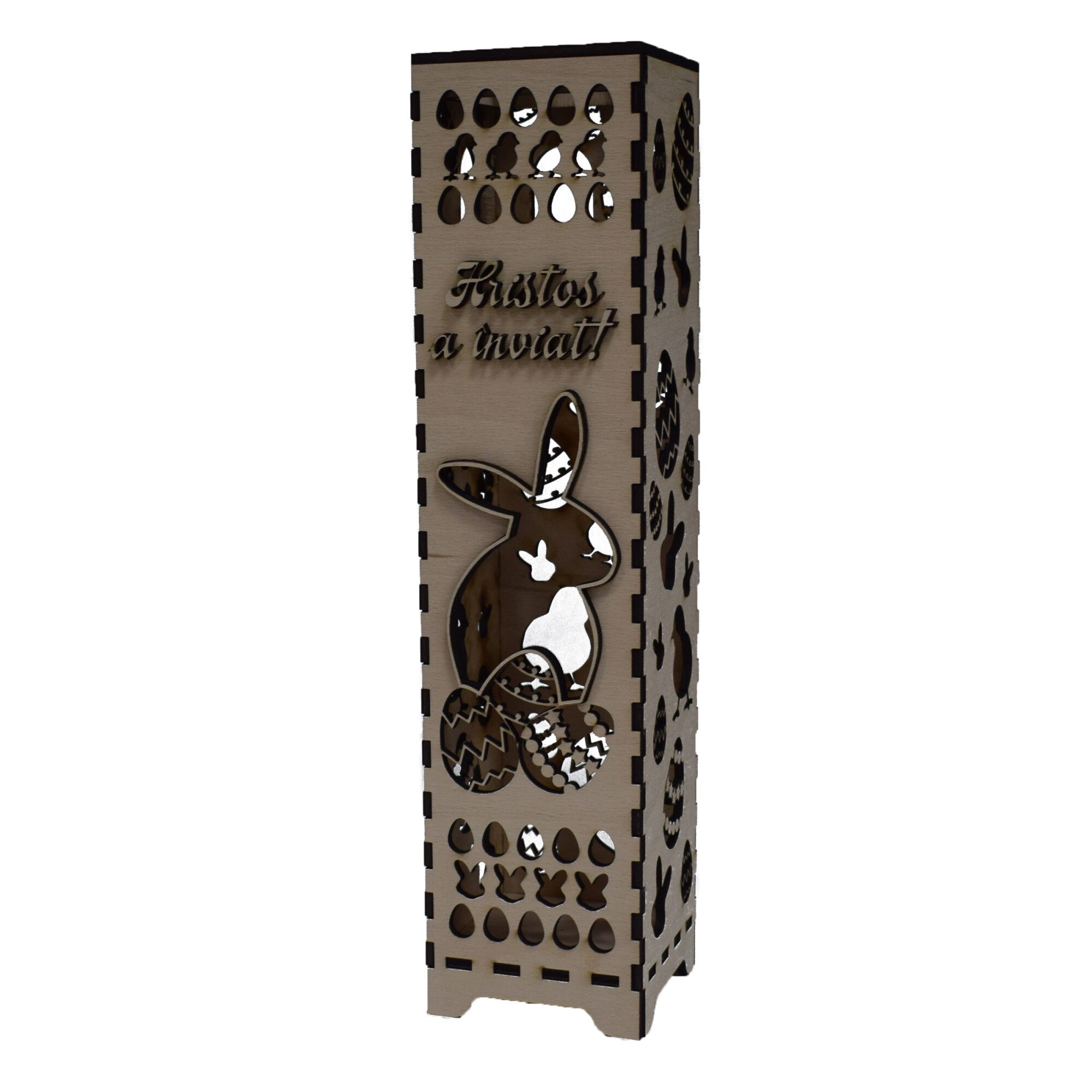 Cutie Vin din Lemn cu Maner-Hristos a Inviat