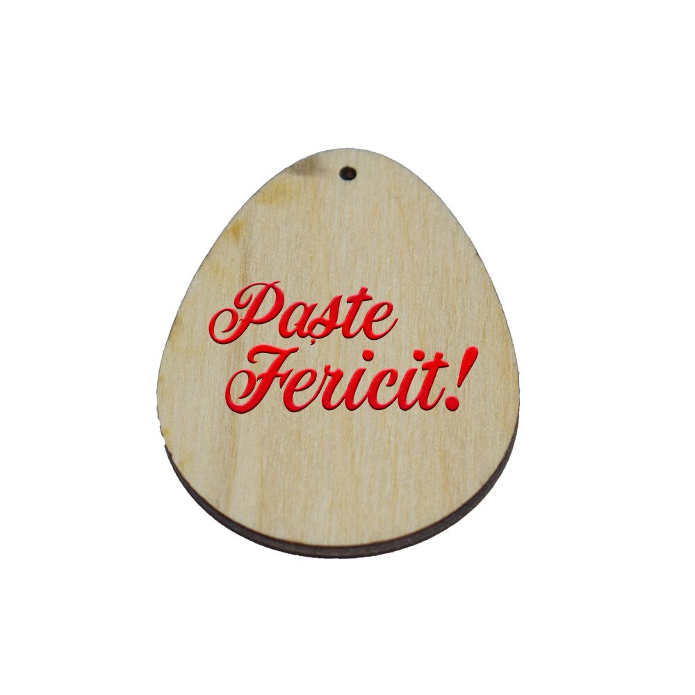 Ou de Pasti Decorativ din Lemn - Imprimat