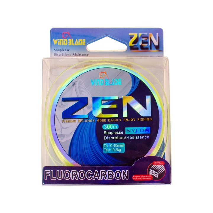 Fir monofilament, Fluorocarbon ZEN WIND BLADE, rola de 300m, grosime 0.40 mm
