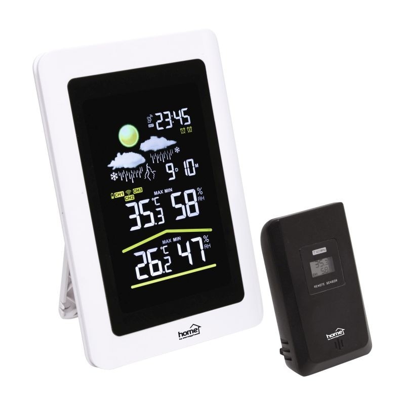 Statie meteo LCD, Home, emitator extern, afisaj ceas, alarma, raza actiune 60 m