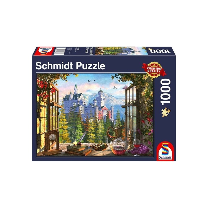 Schmidt - Puzzle Dominic Davison: Kilátás a mesebeli kastélyra - 1 000 darab